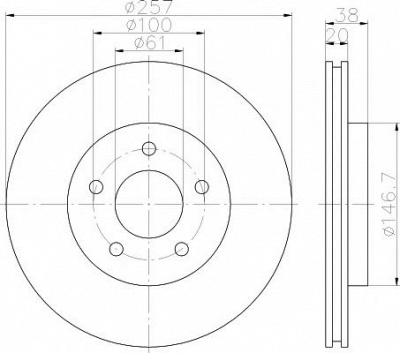 HELLA PAGID 8dd355113351 -  Тормозной диск